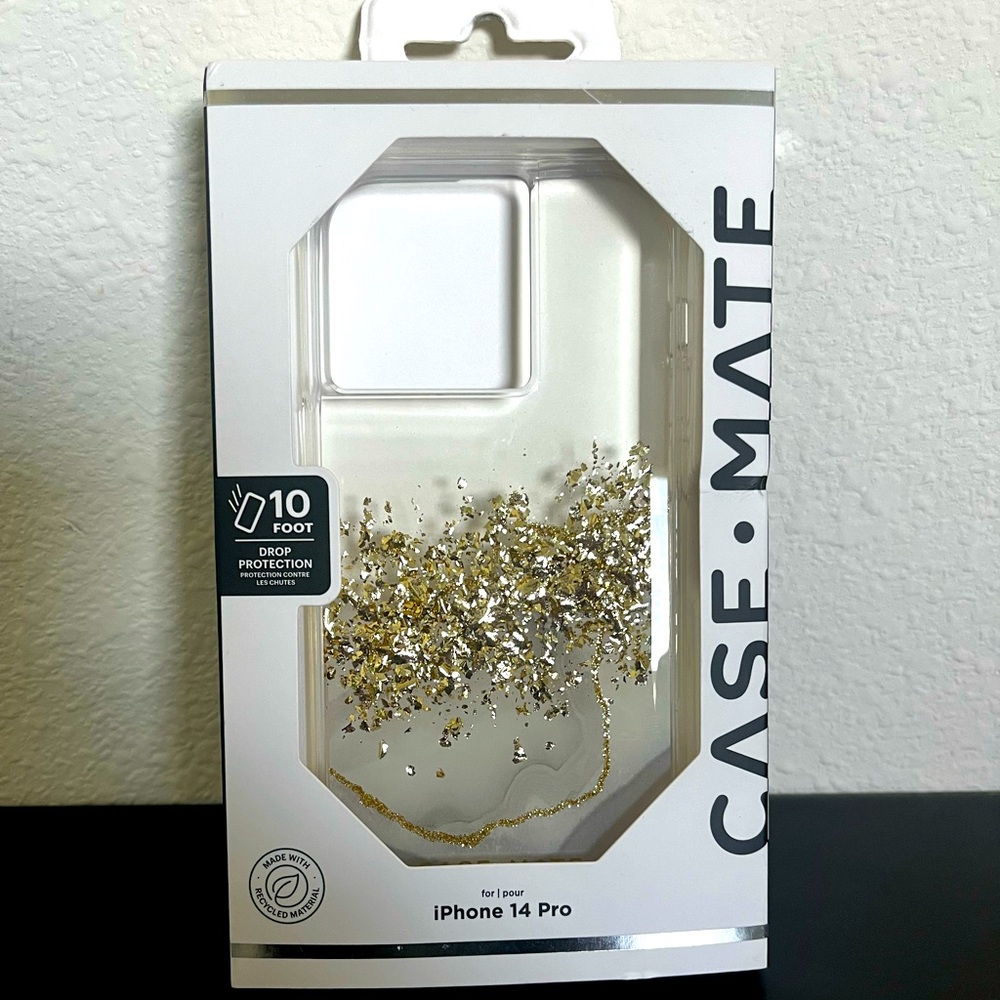 Case-Mate Gold Glitter iPhone 14 Pro Case